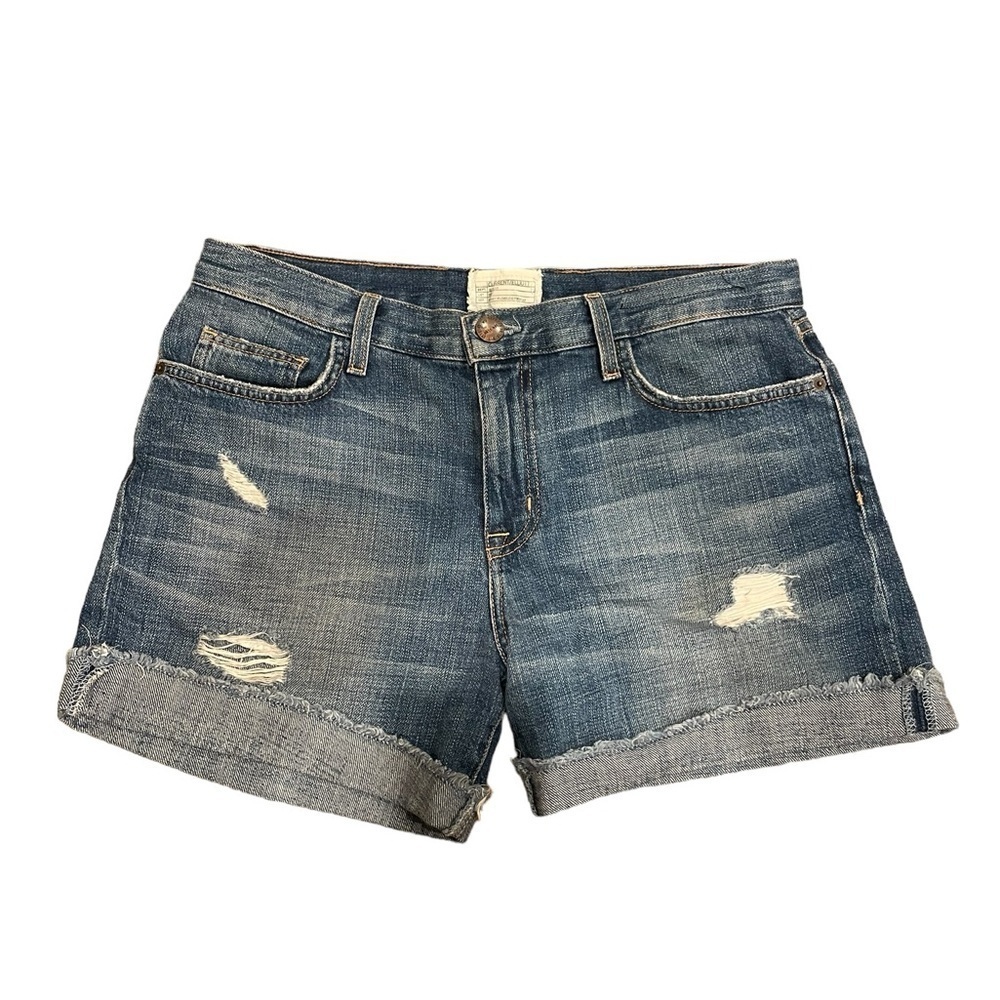 Current/Elliott The Boyfriend Roll Short Denim Shorts